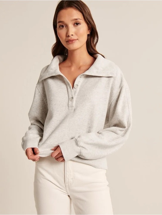 Abercrombie & Fitch Tops - Abercrombie & Fitch Soft A&F Drama Wedge Sweatshirt in Light Heather Grey Medium